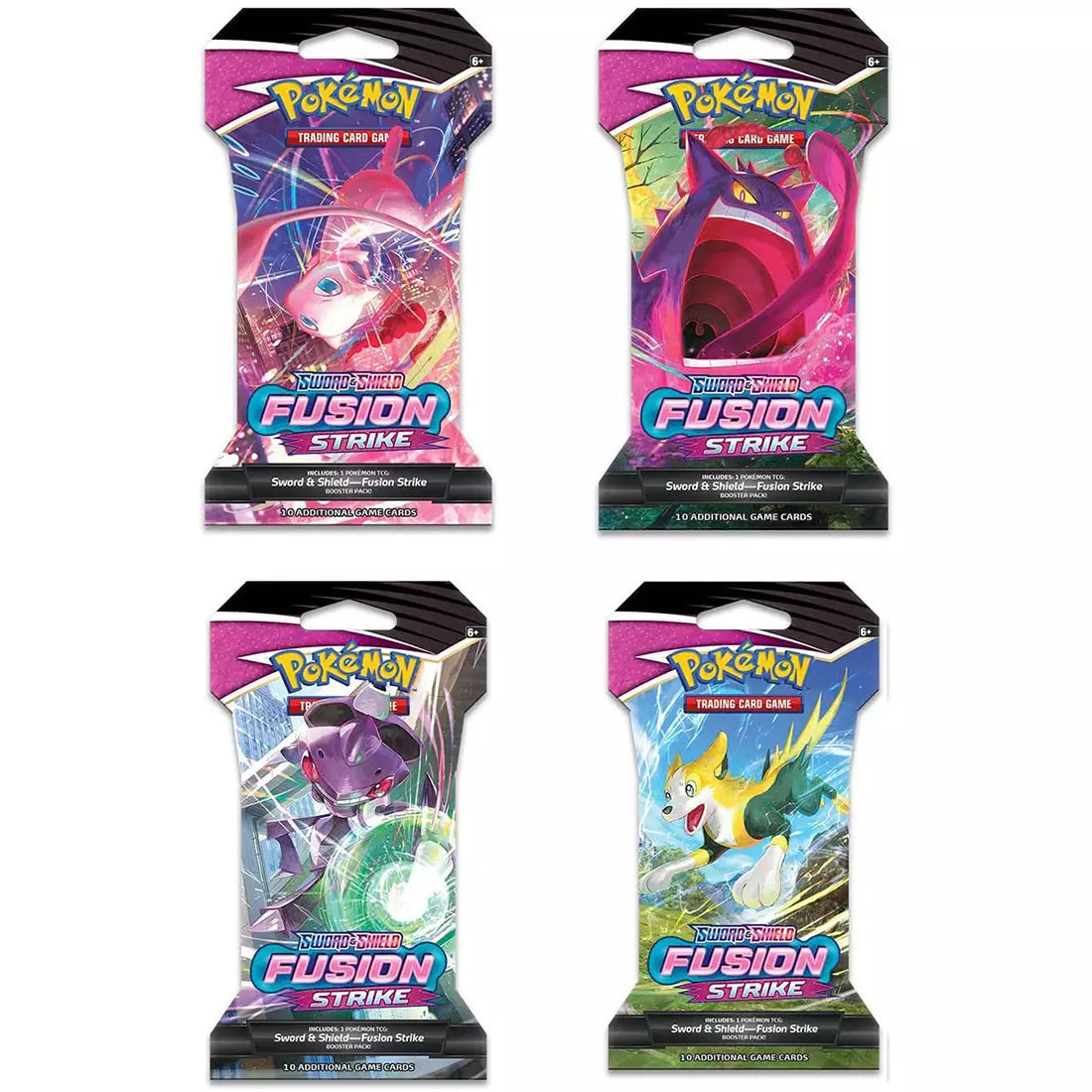 Pokemon Fusion Strike: Sleeved Booster Pack Bundle: 1 of Each Art (4 T ...